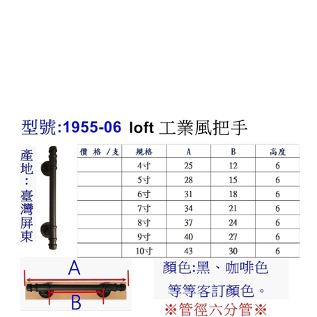 LoFt工業風把手 (六分小管徑)