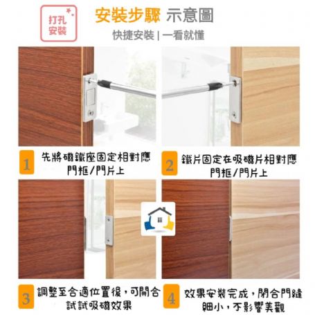 1105 打孔/免打孔二用薄型隱藏式小門吸