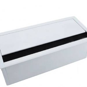 鋁合金緩衝出綫盒 毛刷綫盒 辦公桌插座出綫盒出綫孔走綫孔  台灣專用118孔距 二座／三座 黑 白 色