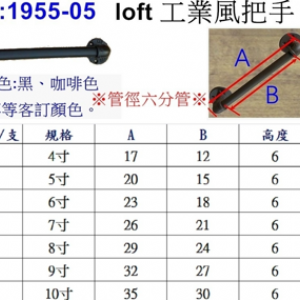 LoFt工業風把手 (六分小管徑)