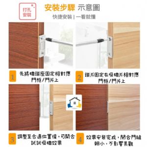 1105 打孔/免打孔二用薄型隱藏式小門吸